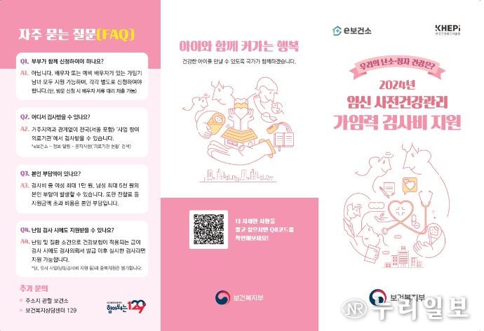 2024년 임신 사전건강관리 지원사업 홍보물