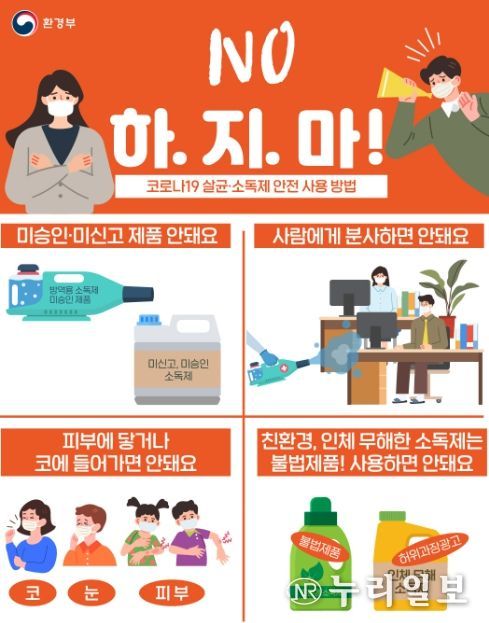 살균 소독제 안전 사용 방법 안내 포스터
