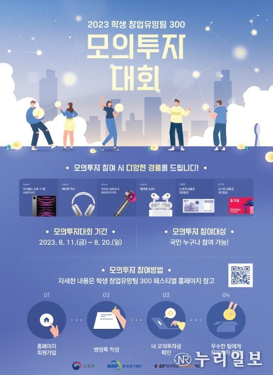 2023 학생 창업유망팀 300 모의투자대회 포스터