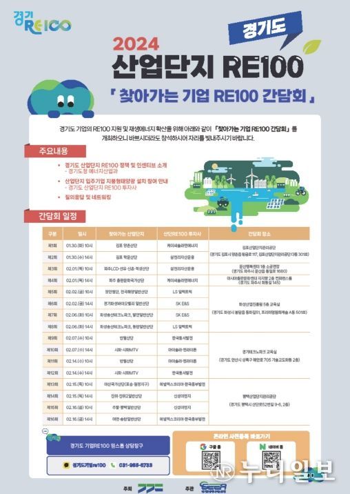 2024년 경기도 「산업단지 RE100」 찾아가는 기업 RE100 간담회 포스터