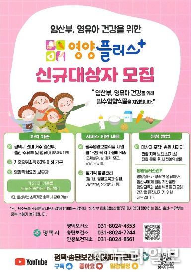 평택시 안중보건지소, 임산부와 영유아 위한 ‘영양플러스’ 신규 대상자 모집