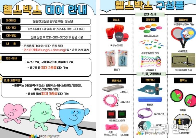 아동·청소년의 건강한 성장 돕는 시흥시중부건강생활지원센터 '헬스박스 대여' 운영