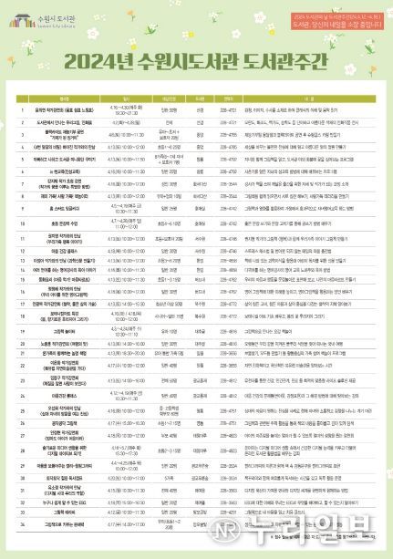 2024 수원시도서관 도서관주간 홍보물.