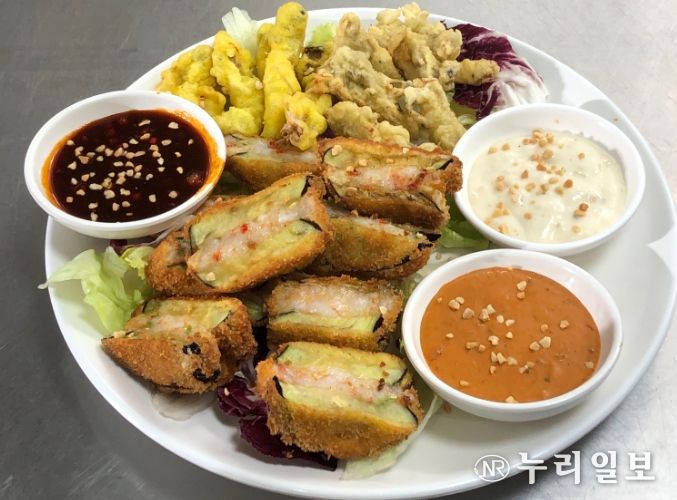 가지잡숴보새우&느타리버섯튀김