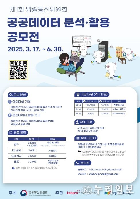 제1회 방송통신위원회 공공데이터 분석‧활용 공모전 포스터
