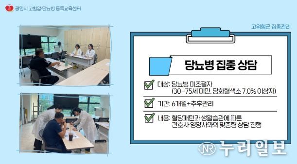 당뇨병 집중상담 프로그램 안내문.