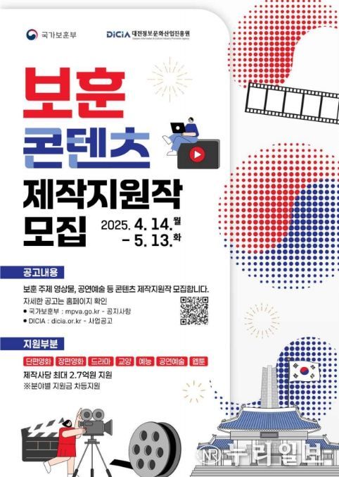 보훈콘텐츠 제작지원작 모집 포스터