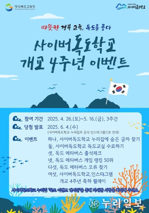 ‘사이버독도학교 개교 4주년 기념 이벤트’ 포스터