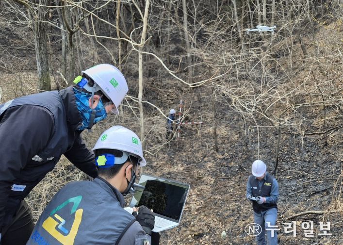 지난 3월 발생한 경북 의성산불 피해지를 긴급진단하고 있다