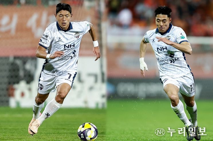 김천상무 김승섭(왼쪽)과 이동준