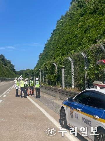 전남경찰청 고속도로순찰대 제5지구대 장마철 대비 고속도로 안전점검