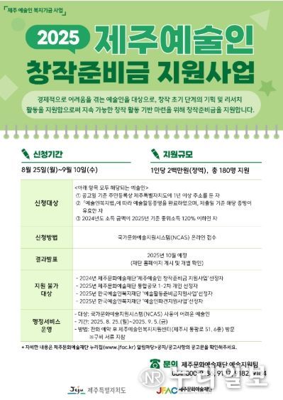 포스터 (2025년 제주예술인 창작준비금 지원사업