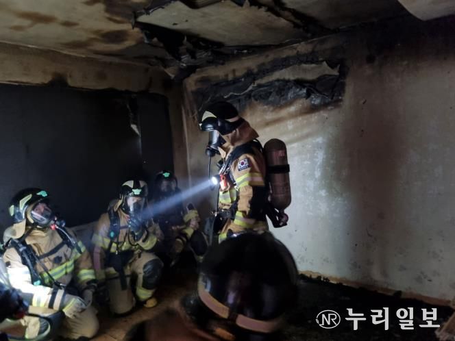 광주광역시소방, 신규소방관 대상 실물화재 진압훈련