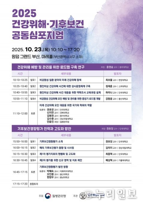 '2025 건강위해‧기후보건 공동심포지엄' 포스터