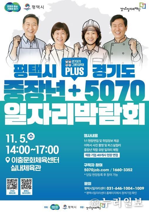 평택시, 경기도와 함께 ‘중장년 + 5070 일자리박람회’ 개최