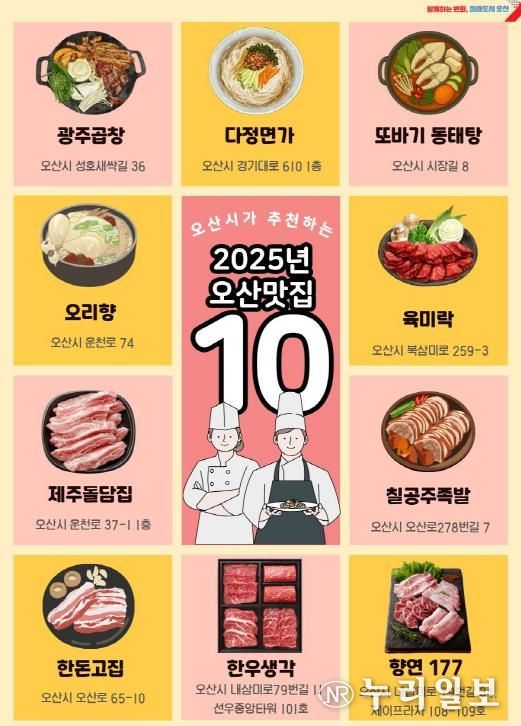 2025년 오산 그집가봤오 시민이 뽑은 오산 맛집 10곳 선정