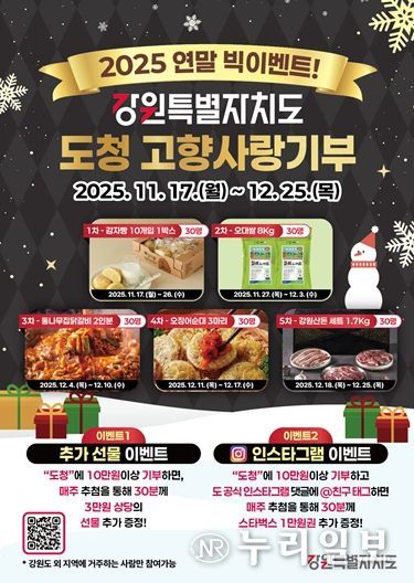 강원특별자치도, 고향사랑기부 빅이벤트 실시