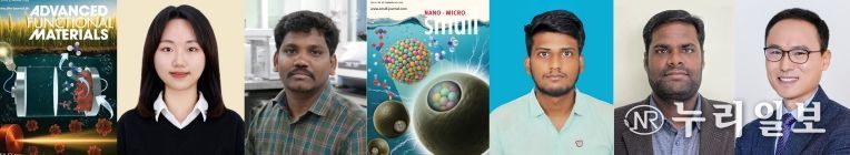 표지논문, 박사과정 고원지 씨, 라자 아루무감 센틸 박사, 표지논문, 박사과정 순다르 라잔 아카시프라부 씨, 띠따기리 자야라만 박사, 최명룡 교수(왼쪽부터)