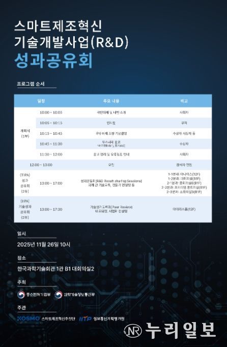 스마트제조혁신 기술개발 사업 성과공유회 개최계획(안)
