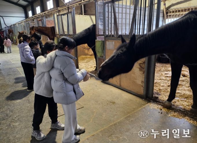 특화 돌봄센터 체험학습 프로그램에 참가한 아동들이 지도교사의 안내를 받으며 활동을 체험하고 있다.