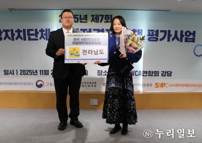 전국사회연대경제지방정부협의회장상 시상 사진