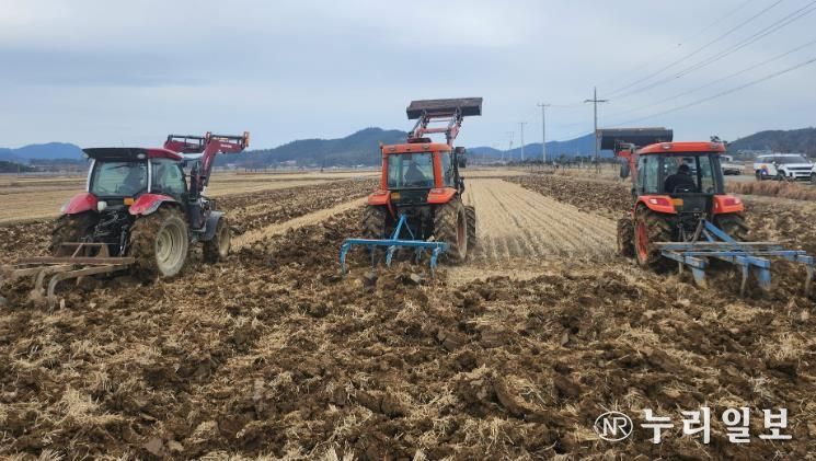 논 깊이갈이 사진