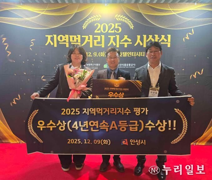 안성시, 지역먹거리지수 4년연속 우수 지자체 선정