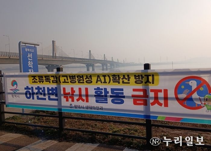 평택시, 고병원성 조류인플루엔자 확산 방지를 위해 하천 내 낚시행위 금지 계도 나서