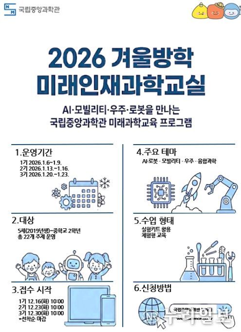 2026년 겨울방학 과학교실 포스터