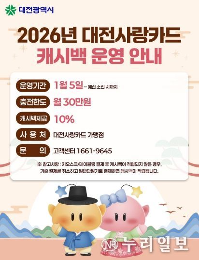 대전사랑카드 운영 홍보 포스터