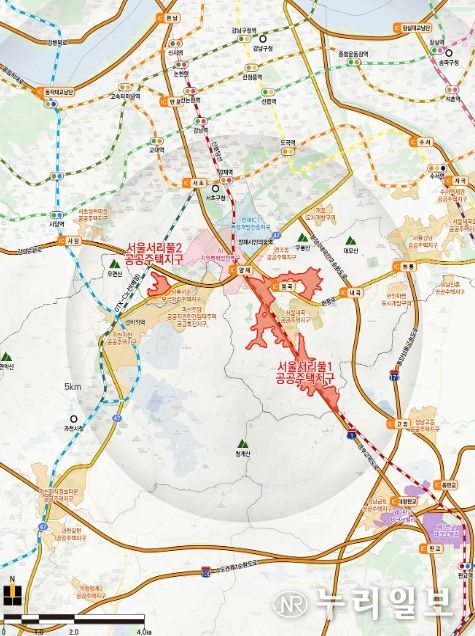 서울 서리풀1지구 위치도