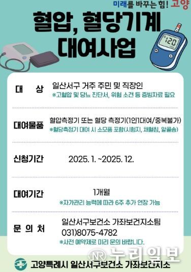 ‘혈압·혈당계 대여사업’ 안내문
