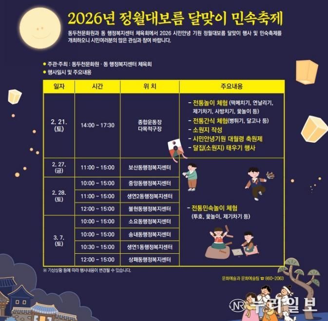 동두천시, ‘2026년 정월대보름 달맞이 행사’ 개최