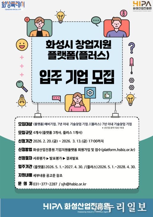 화성산업진흥원 창업지원플랫폼 입주기업 모집