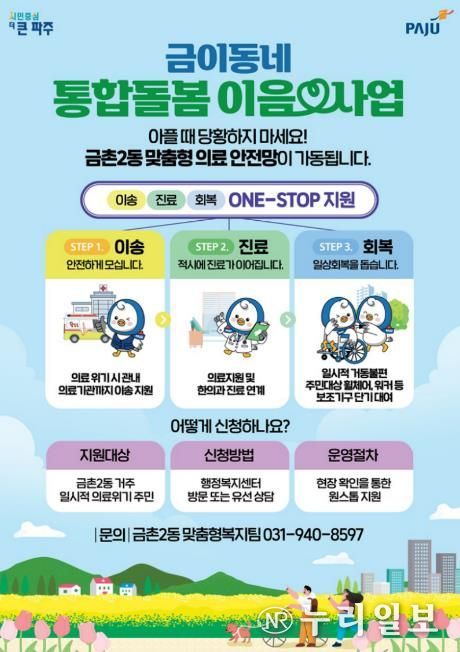 파주시 금촌2동, 금이동네‘통합돌봄 이음’가동… 의료이송·진료·회복 한 번에 잇는다