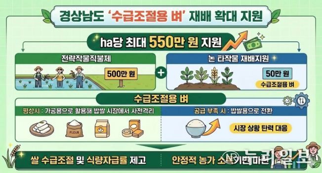 수급조절용벼 재배 확대 지원