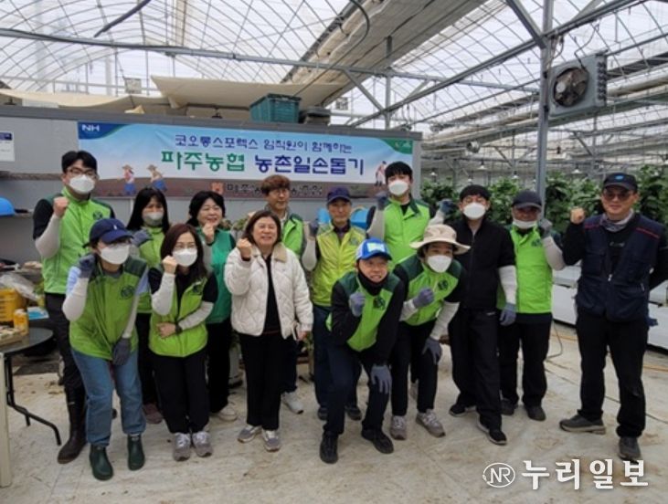 파주시 파주읍, 파주시새마을부녀회·코오롱스포렉스 임직원과 함께 가지농장 일손 돕기