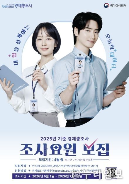 용인특례시 '2025년 기준 경제총조사' 조사요원 모집 홍보 포스터