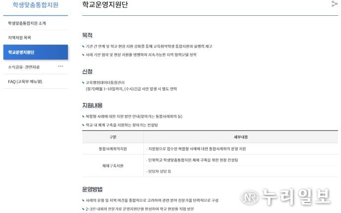 개편 누리집 화면