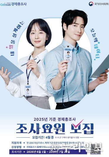 2025년 기준 경제총조사 조사요원 모집 포스터