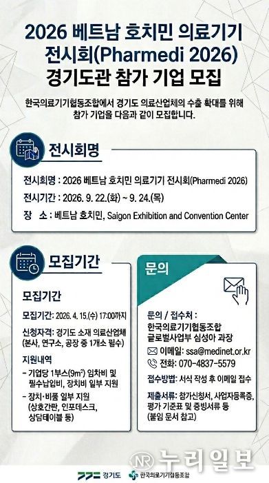 2026 베트남 호치민 의료기기 전시회 경기도관 참가 기업 모집 포스터